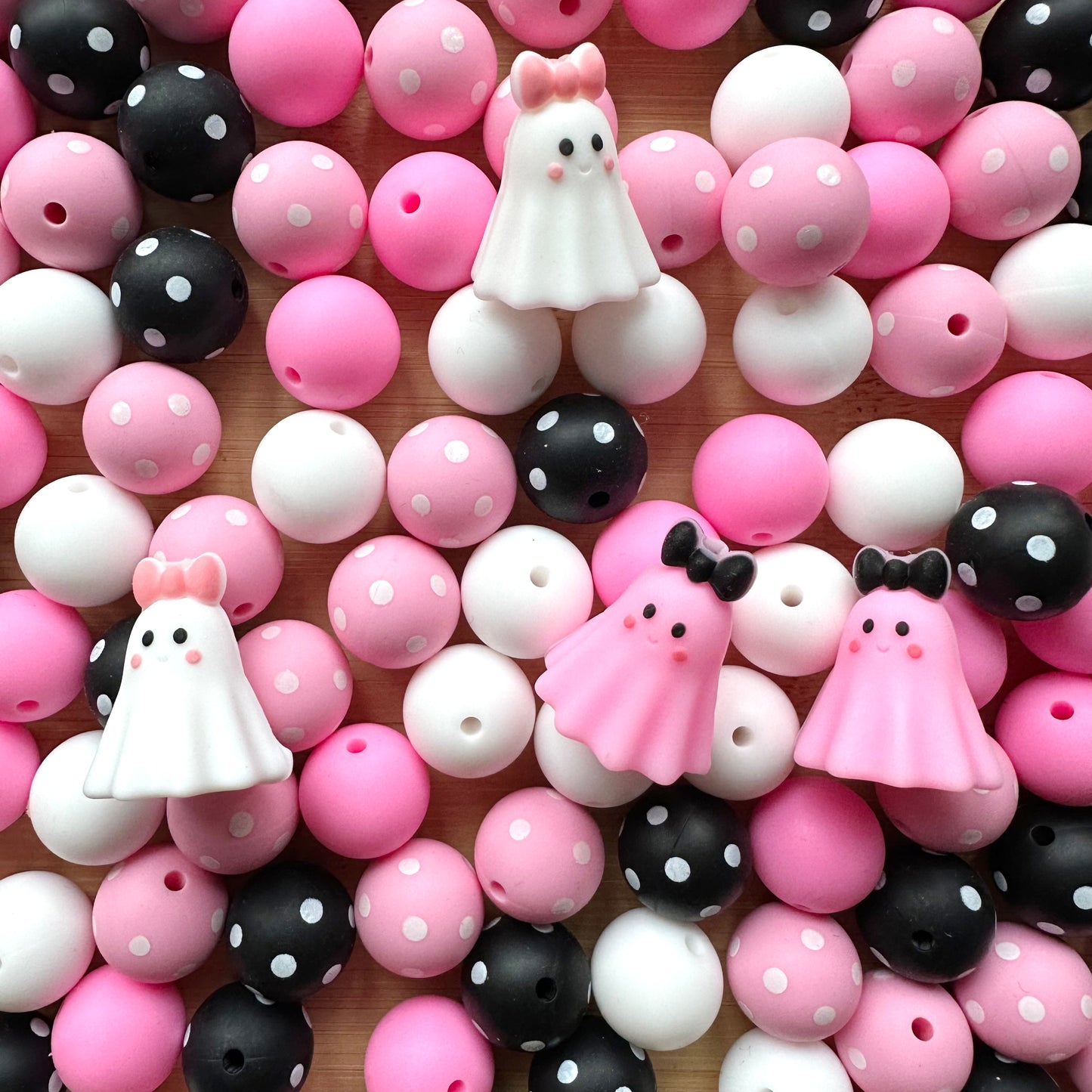 Assorted Halloween Ghost Silicone Beads Mixed Pack