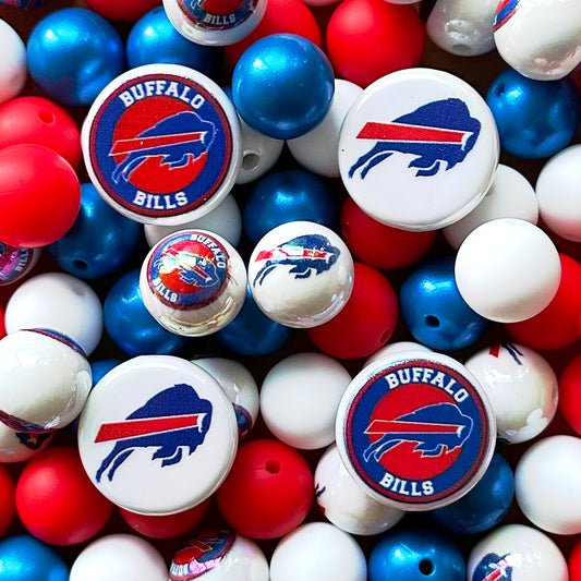 48Pcs Assorted Football Team Beads,Mixed Loose Beads
