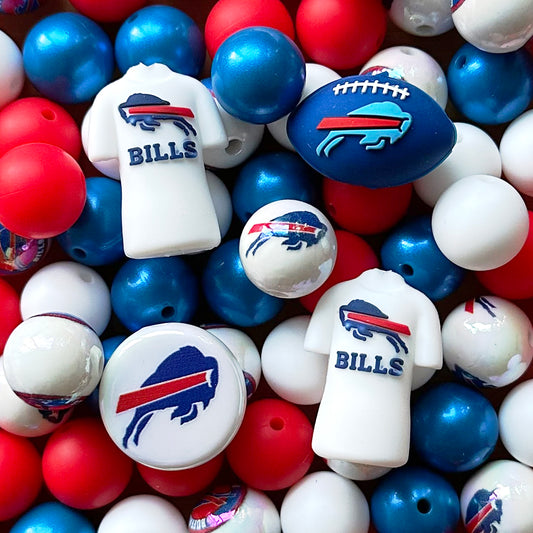 48Pcs Assorted Football Team Beads,Mixed Loose Beads