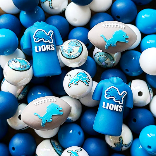 48Pcs Assorted Football Team Beads,Mixed Loose Beads