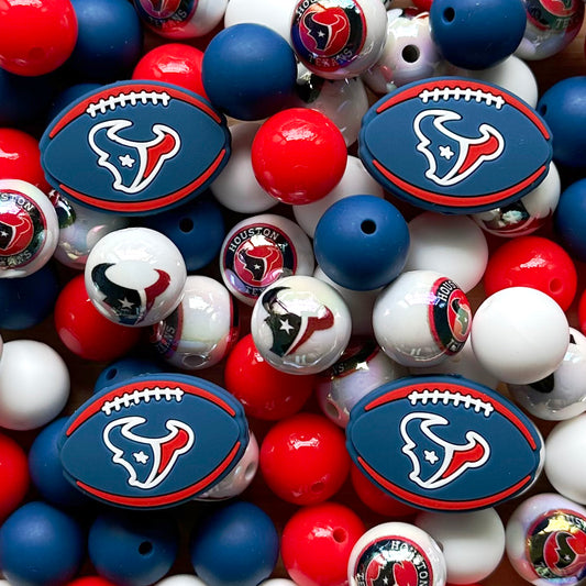 48Pcs Football Team Assorted Beads,Focal Beads,Loose Beads