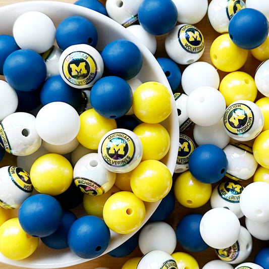 40Pcs College Football Team Assorted Bead,Wholesale Beads