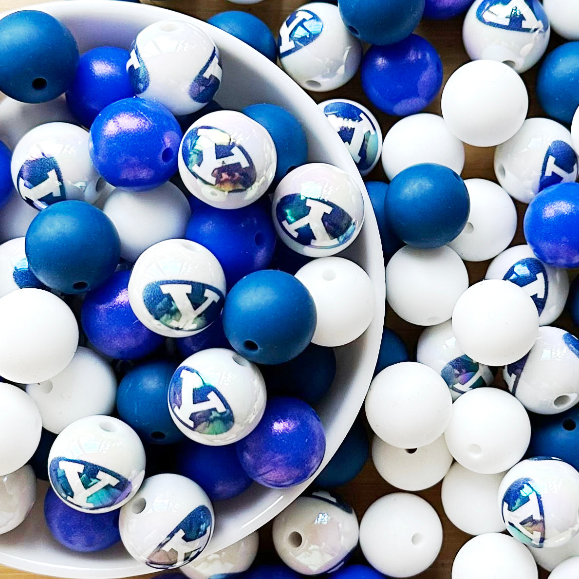 40Pcs College Football Team Assorted Bead,Bulk Beads