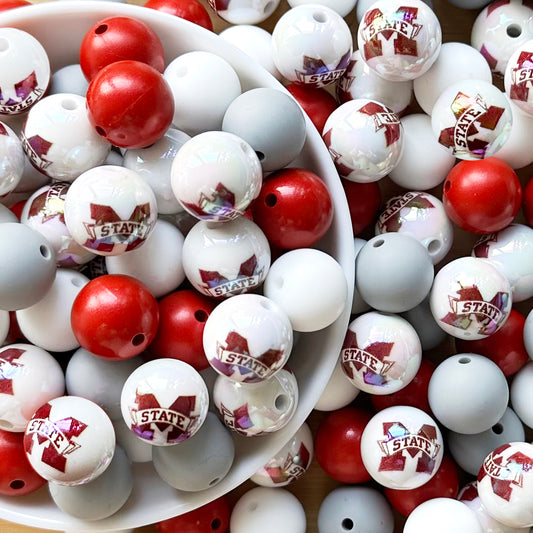 40Pcs College Football Team Assorted Bead,Loose Beads DIY Jewelry