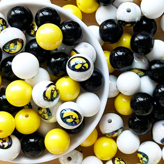 40Pcs College Football Team Assorted Bead Loose