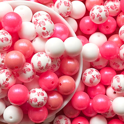 15mm Assorted Rose Flower Silicone Beads Mix