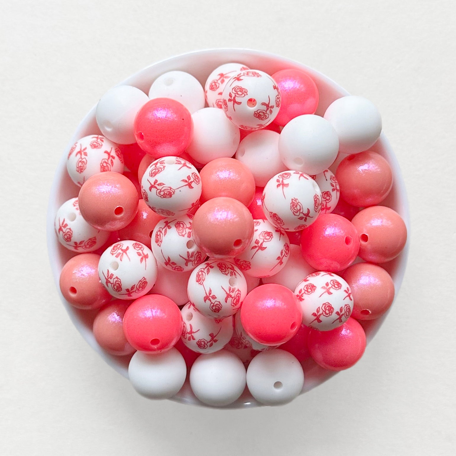 15mm Assorted Rose Flower Silicone Beads Mix