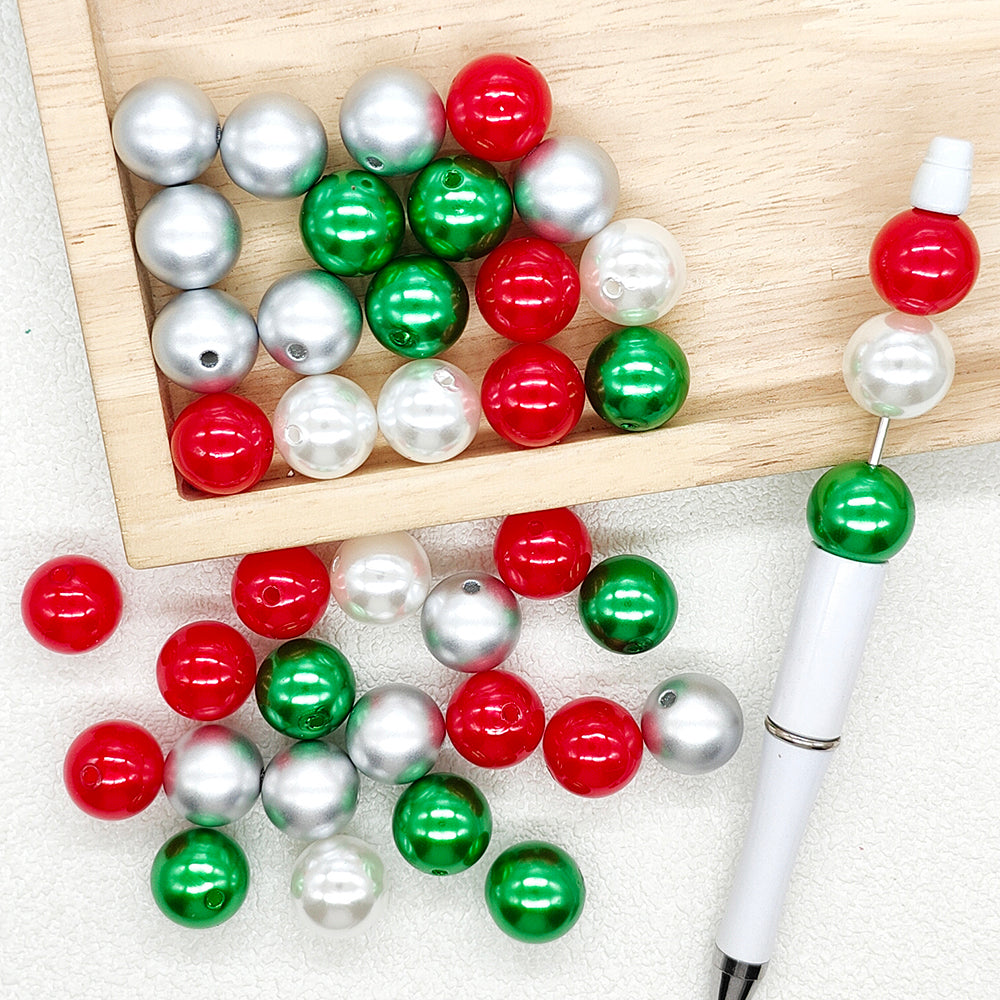16mm 20mm Faux Pearl Acrylic Bubblegum Beads,Christmas Beads