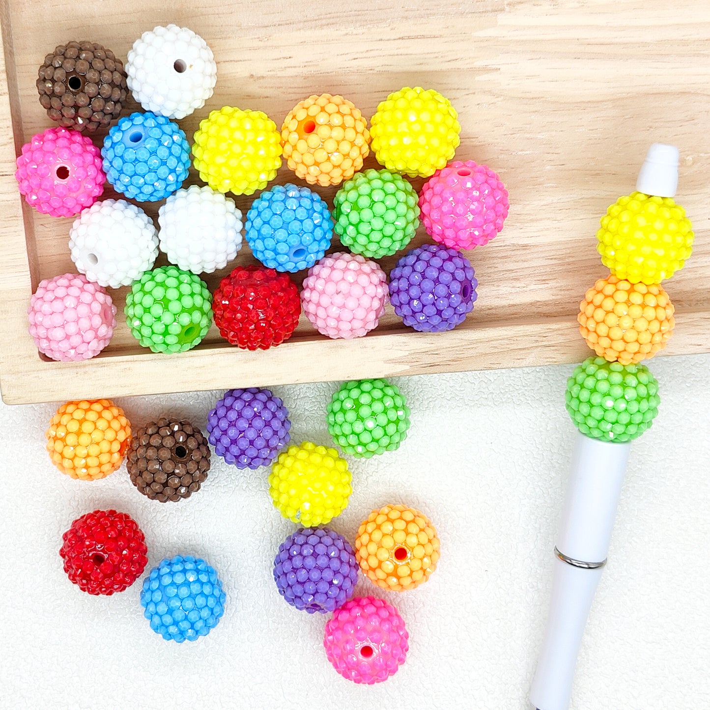 Chunky 20mm Rhinestone Acrylic Bubblegum Bead