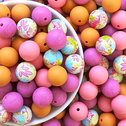 15mm Assorted Silicone Beads Mix