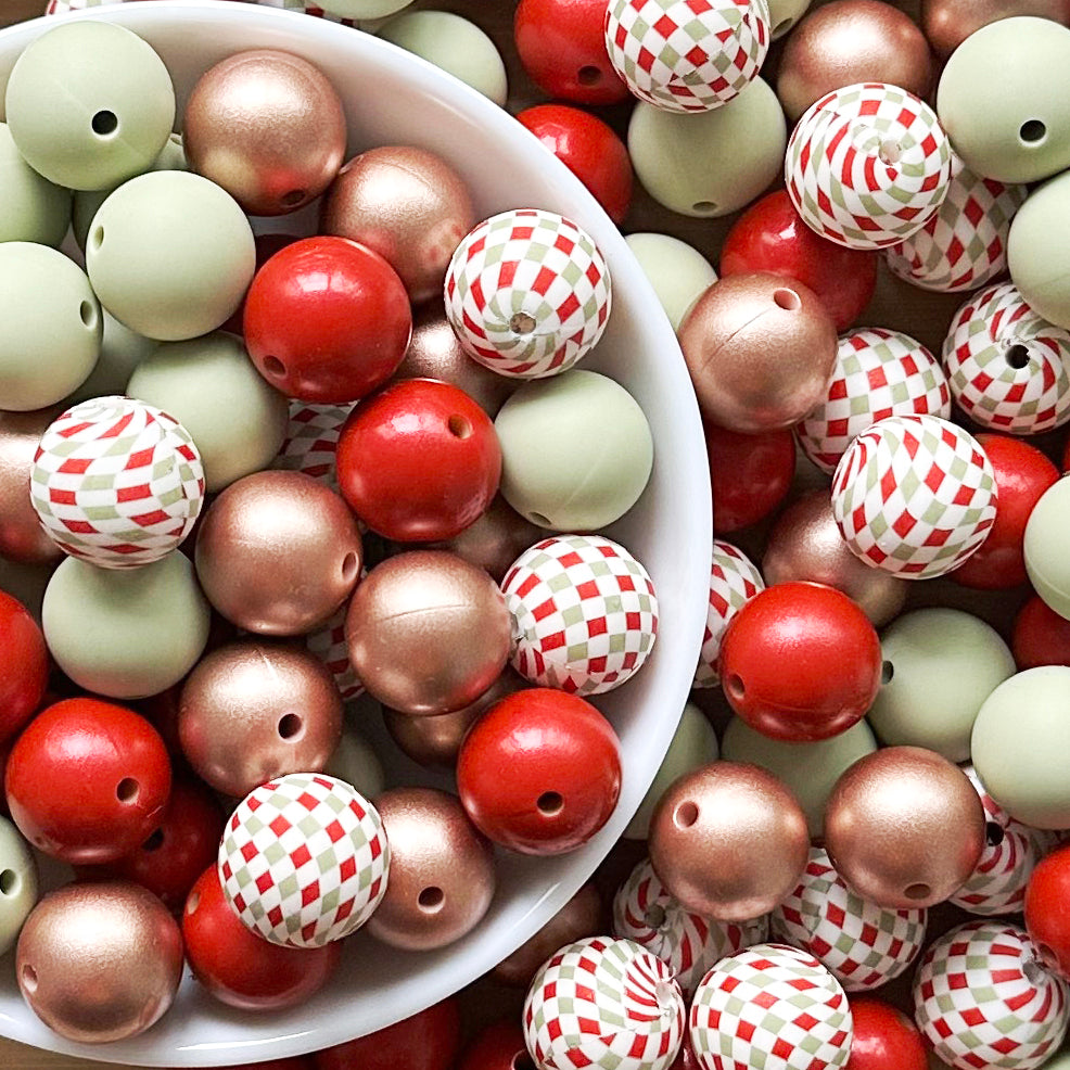 15mm Assorted Christmas Silicone Beads Mix