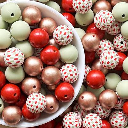 15mm Assorted Christmas Silicone Beads Mix