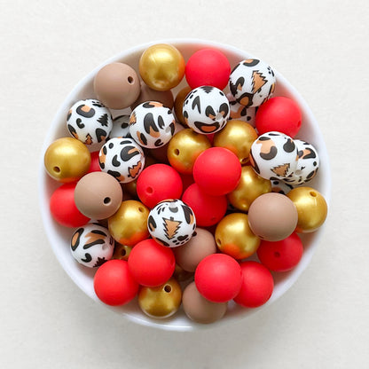 15mm Assorted Christmas Silicone Beads Mix