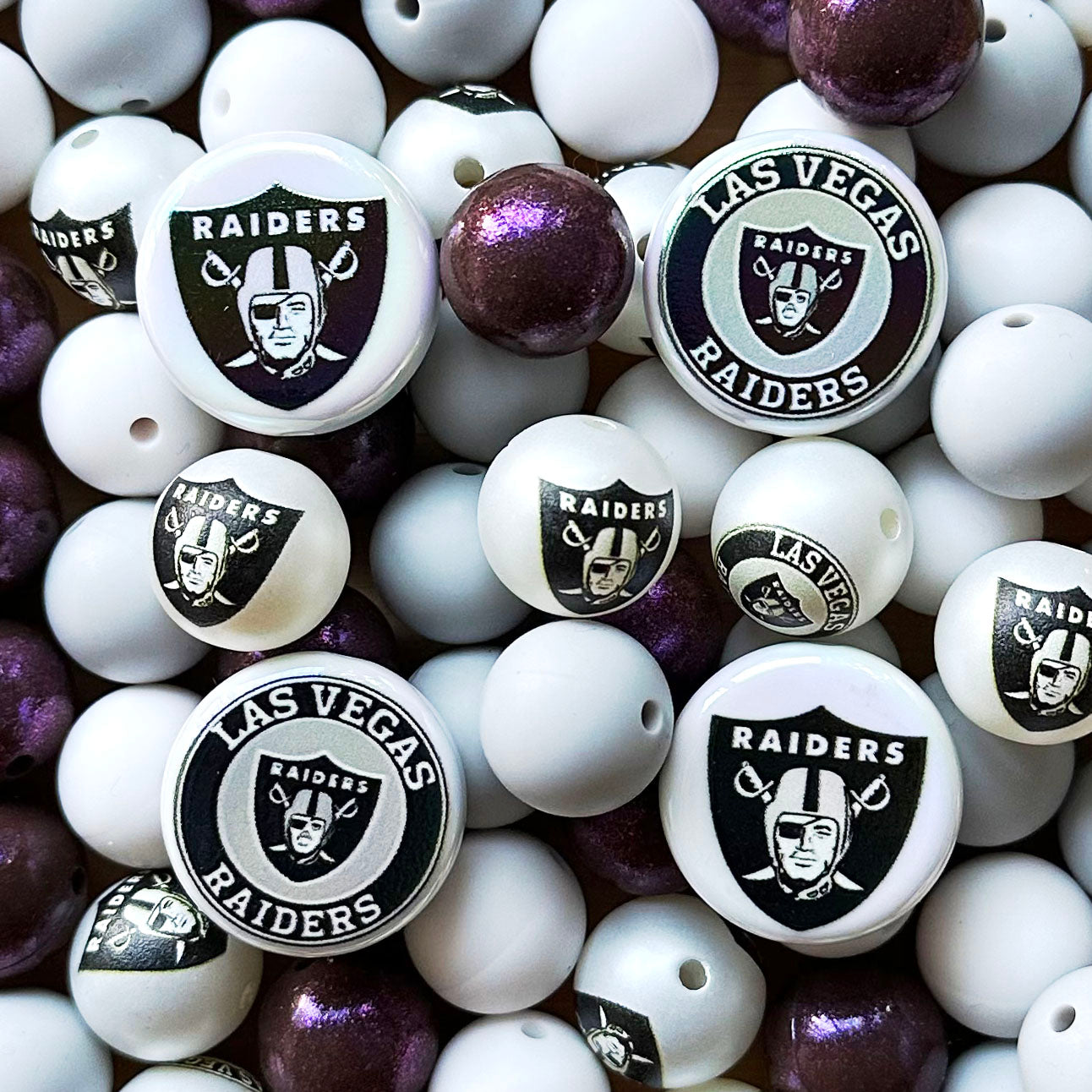 48Pcs Assorted Football Team Beads,Mixed Loose Beads