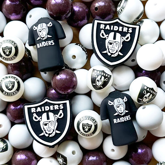 48Pcs Assorted Football Team Beads,Mixed Loose Beads