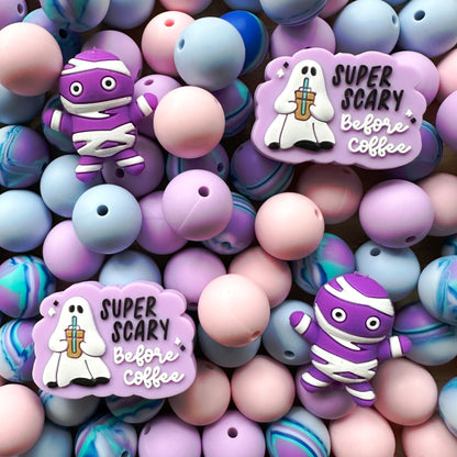 Spooky Mummy Ghost Silicone Beads Mixed Lot