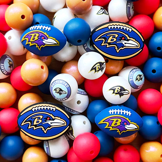 48Pcs Assorted Football Team Beads,Mixed Loose Beads