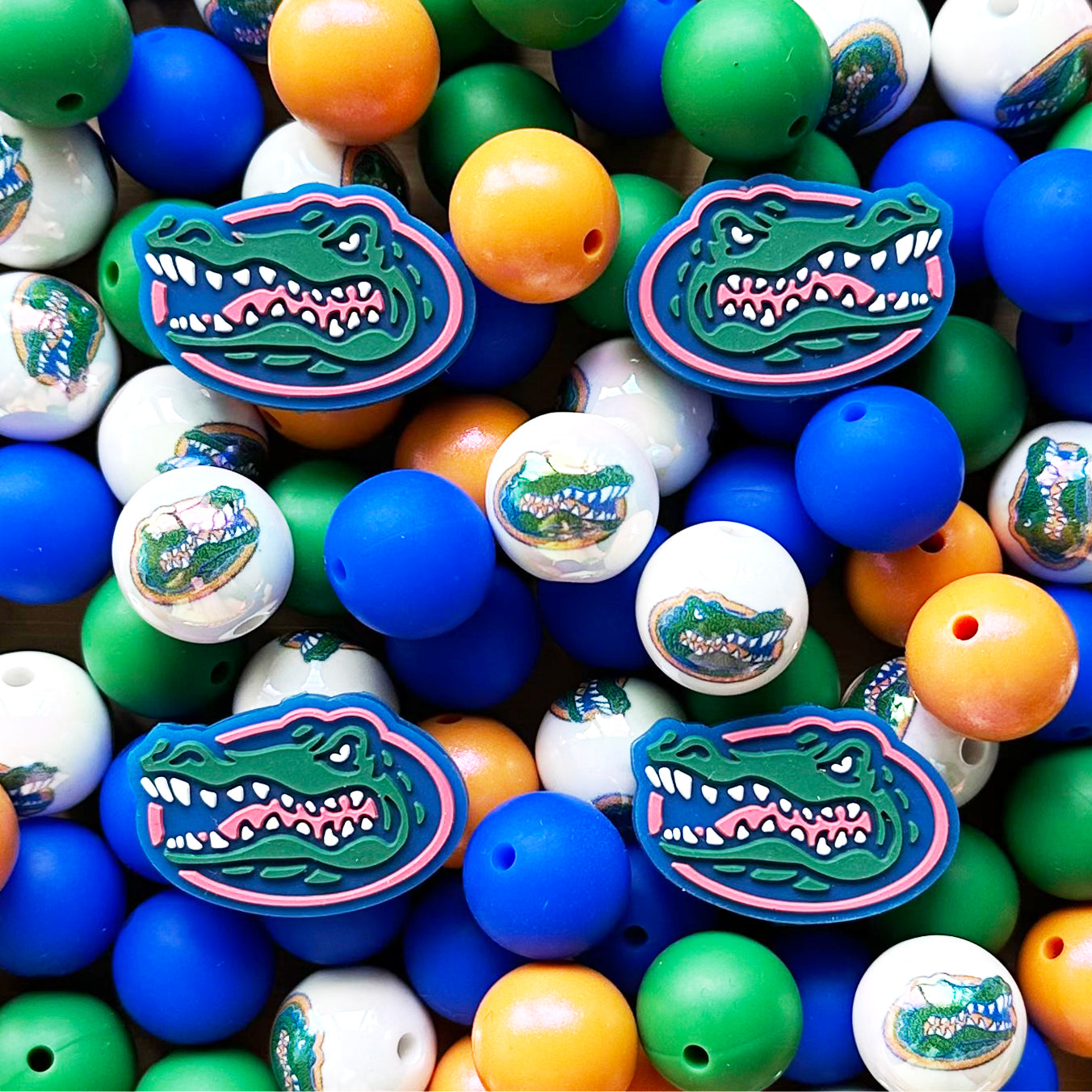 48Pcs Assorted Football Team Beads,Mixed Loose Beads