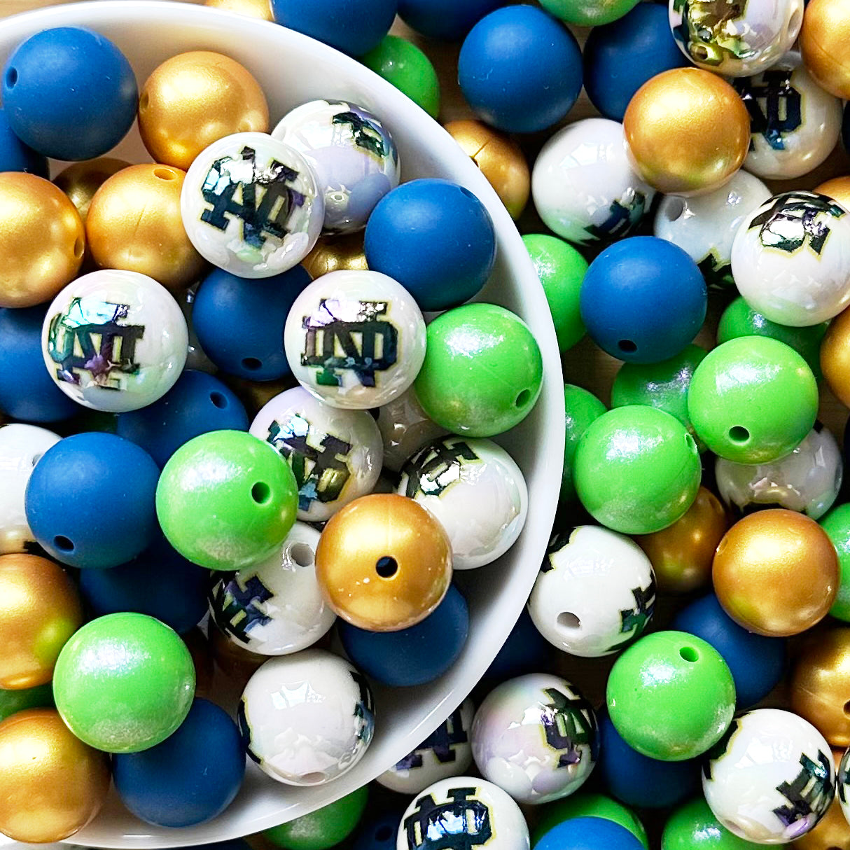 40Pcs College Football Team Assorted Bead,Sports Beads