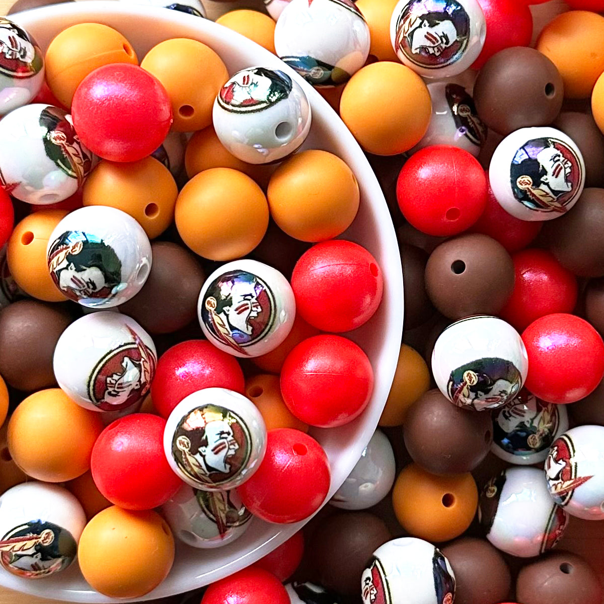 40Pcs Assorted College Football Team Beads