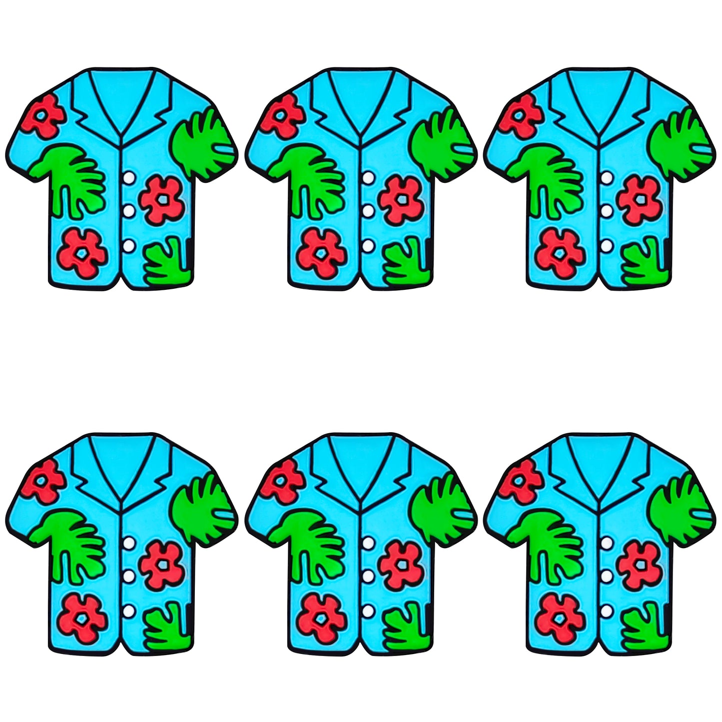 Blue Tropical Floral Hawaiian Shirt/Shorts Focal