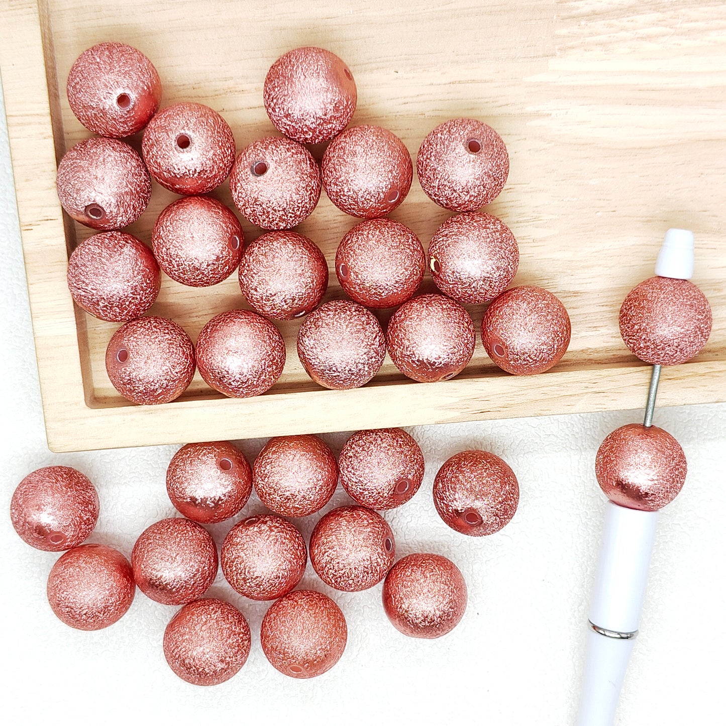 20mm Rose Gold Stardust Chunky Bubblegum Acrylic Beads