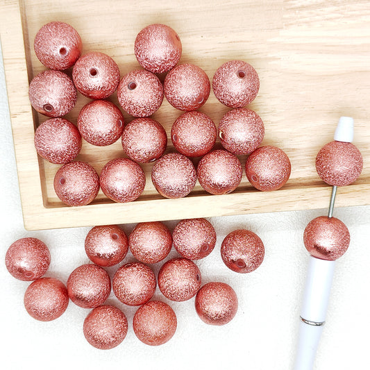 20mm Rose Gold Stardust Chunky Bubblegum Acrylic Beads