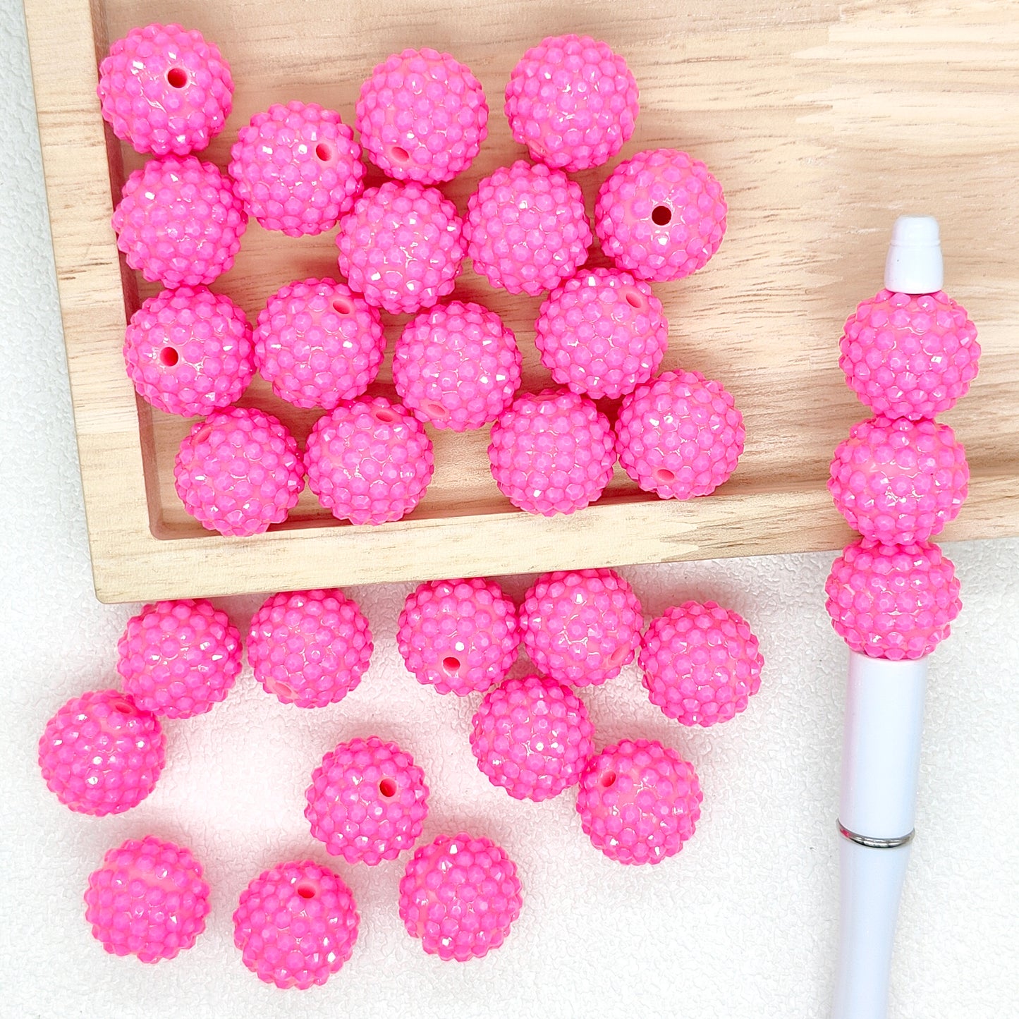 Chunky 20mm Rhinestone Acrylic Bubblegum Bead