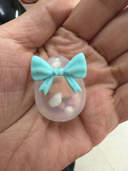 3D Silicone Bow Easter Egg Focal Easter Shaker Beads With Beads Inside