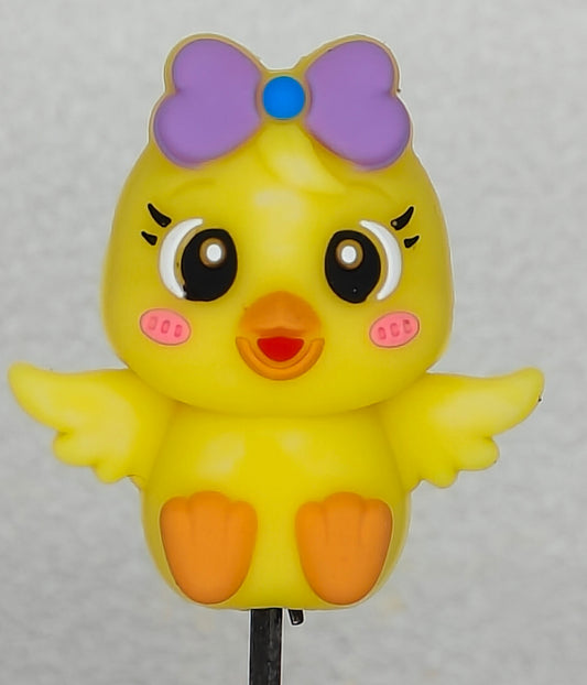 3D Purple Bow Duck Focal