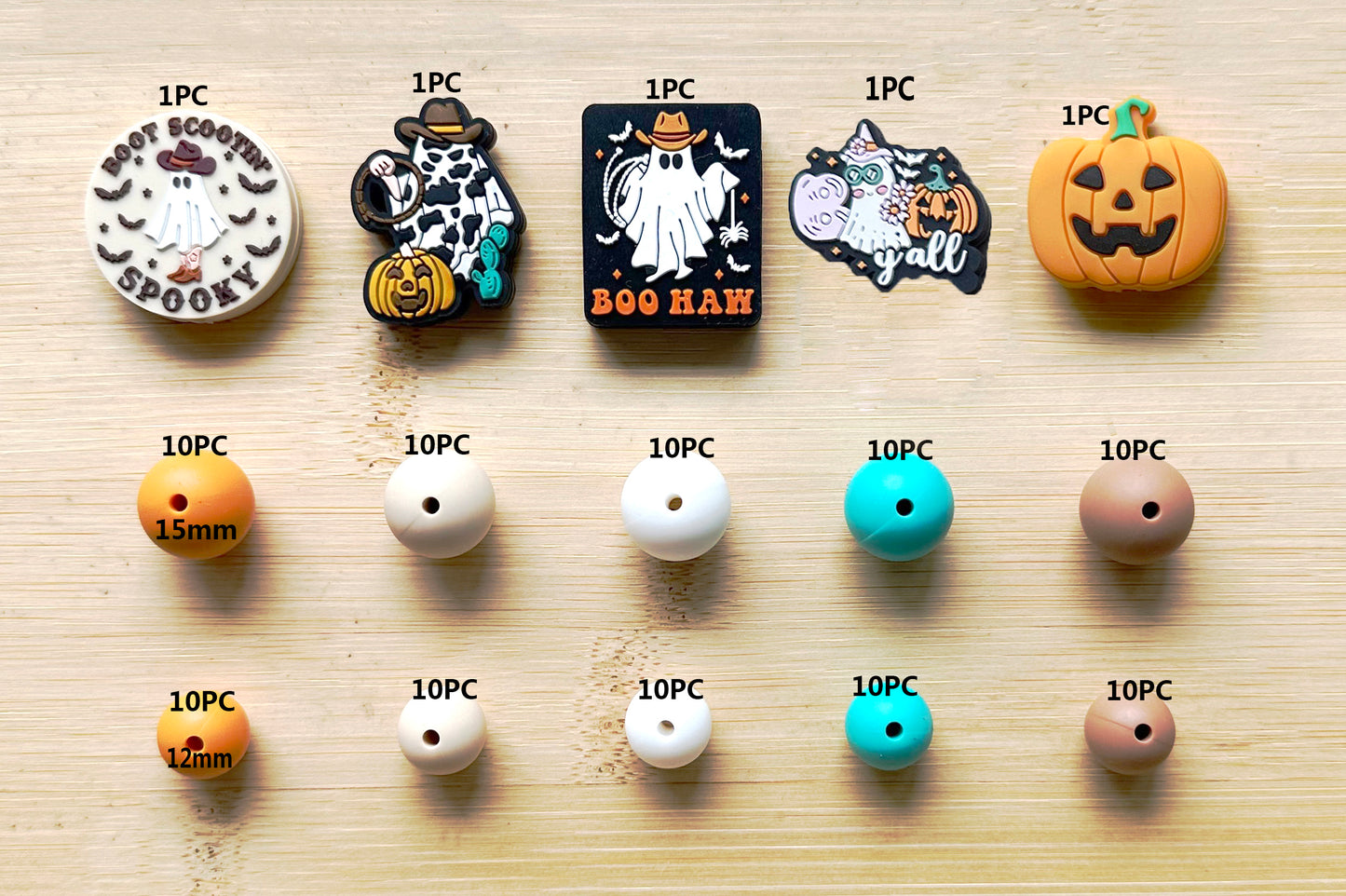 105Pcs Western Ghost Assorted Beads