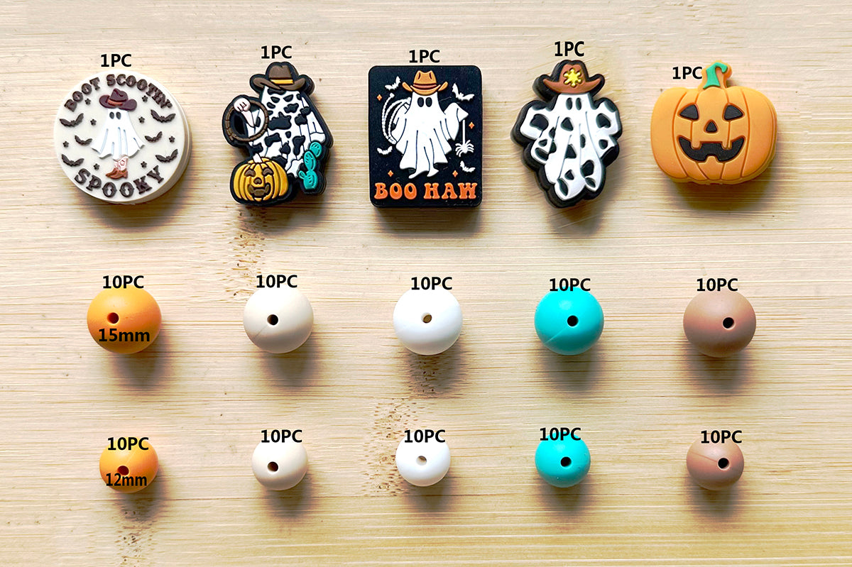 105Pcs Western Ghost Assorted Beads