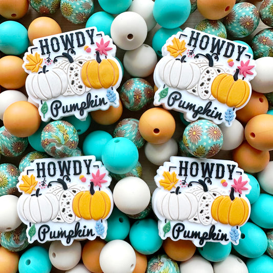 Howdy Pumpkin Focal And 15mm Silicone Beads Assorted Beads