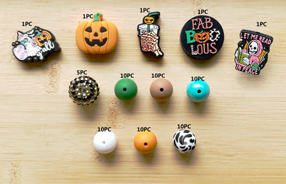 70Pcs Assorted Western Halloween Silicone Beads