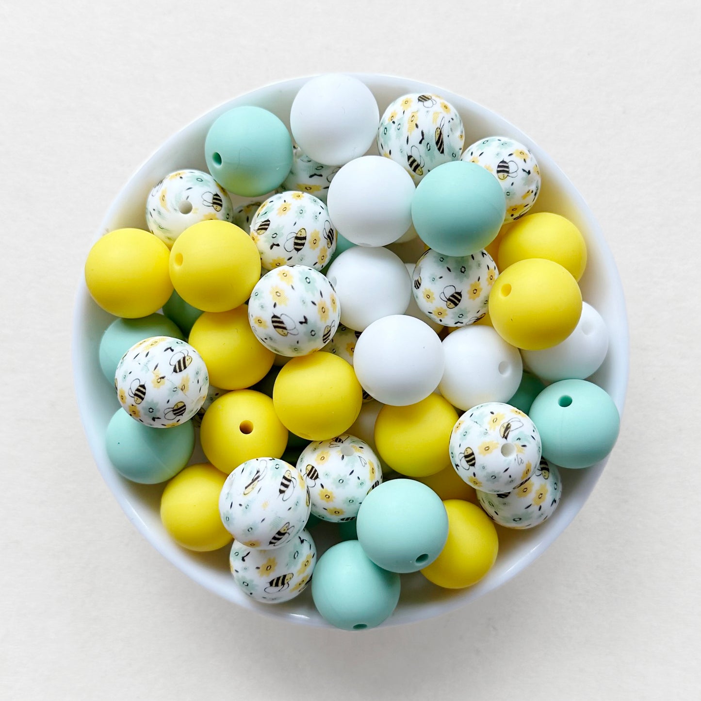 15mm Mixed Bee Silicone Beads