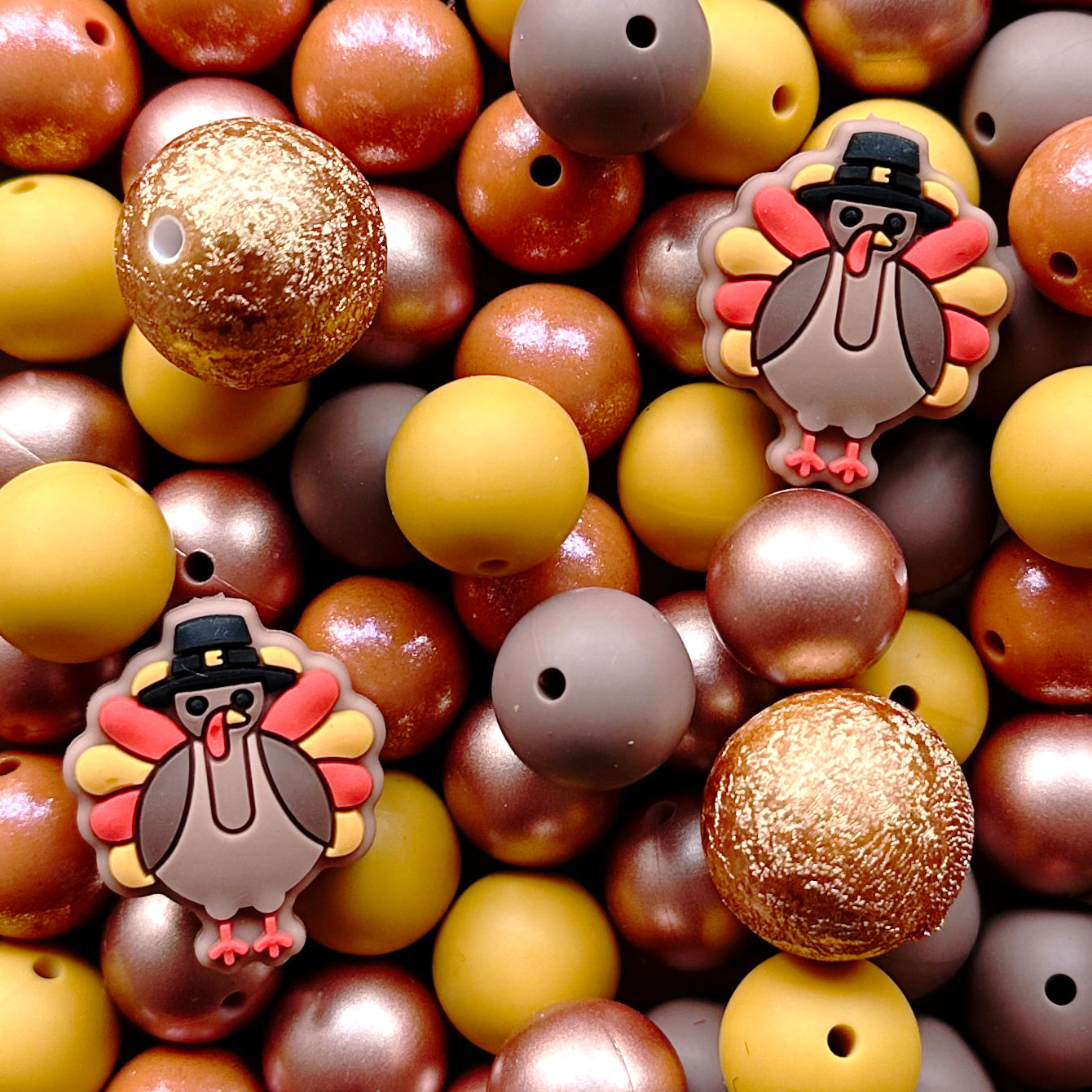 Assorted Thanksgiving Turkey Fall Beads Pack