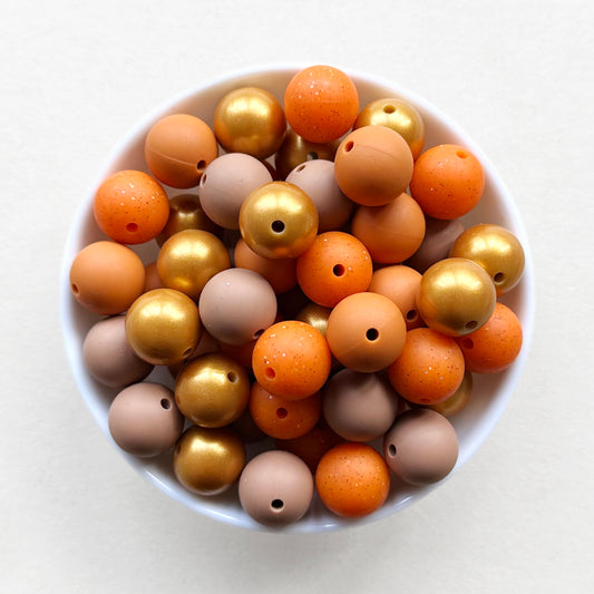 15mm Assorted Fall Silicone Beads Pack