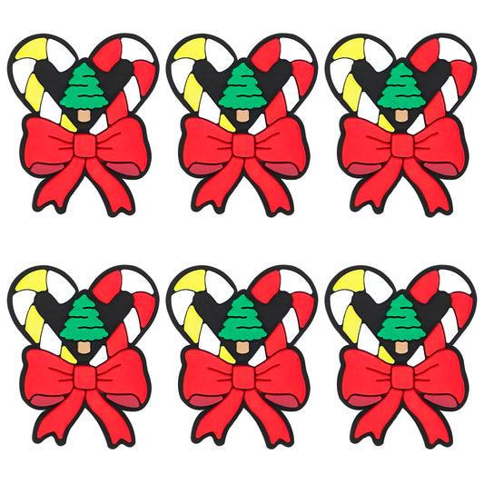 Candy Cane Bow with Tree Focal