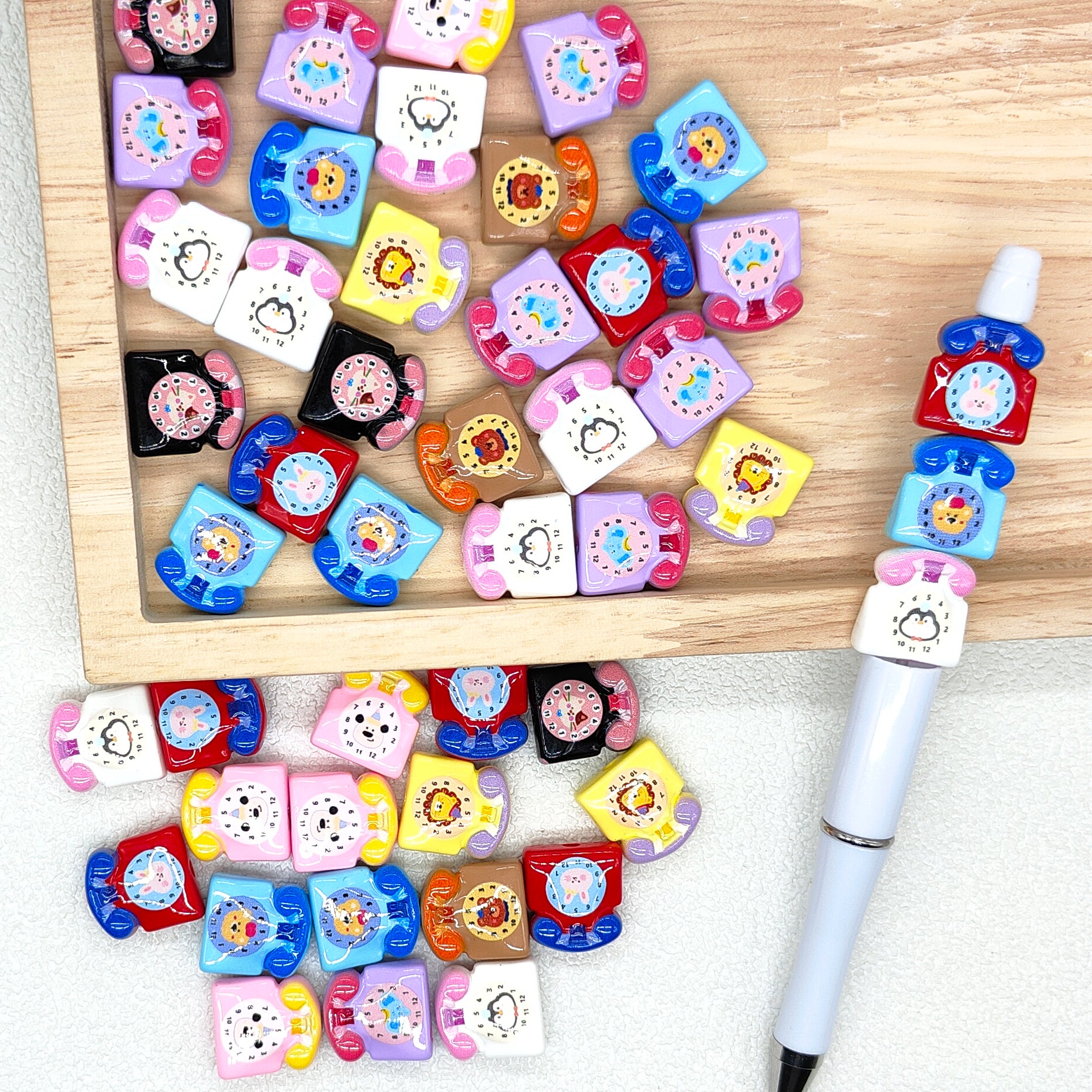 Cartoon Shape Telephone Acrylic Beads,Loose Charms