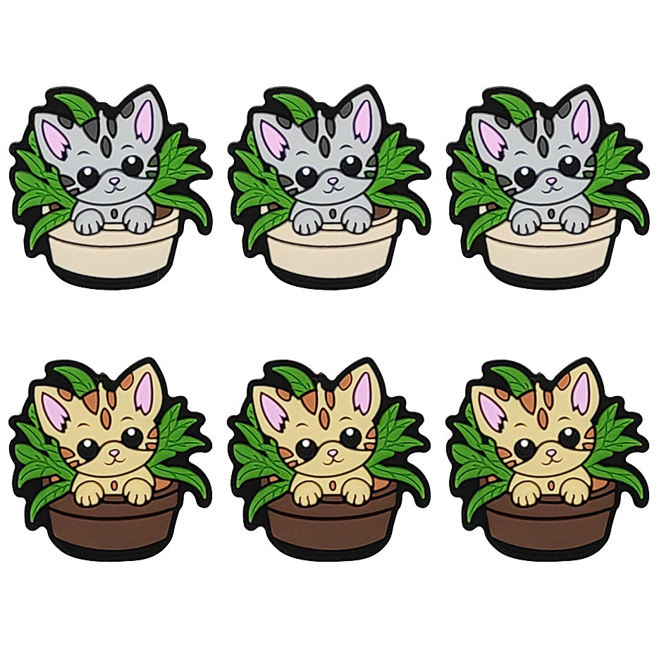 Cat in Potted Plant Focal