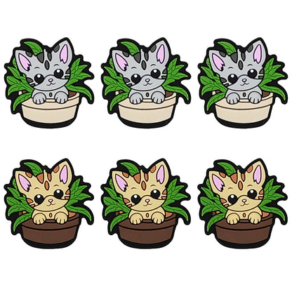 Cat in Potted Plant Focal