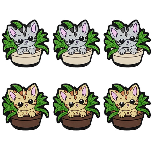 Cat in Potted Plant Focal