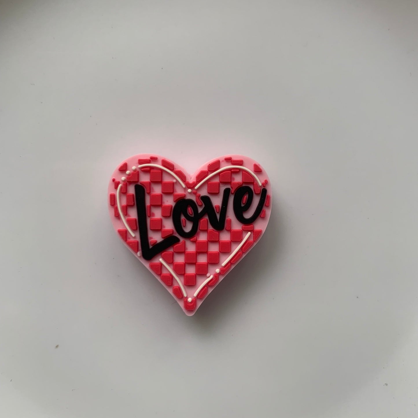 Checkered Love Heart Focal