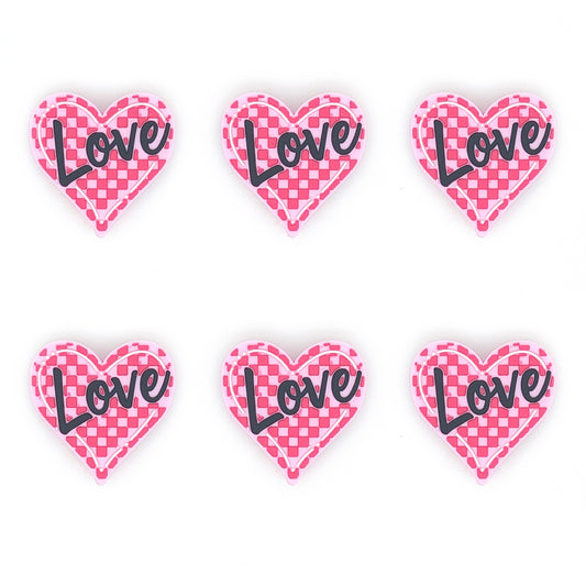 Checkered Love Heart Focal