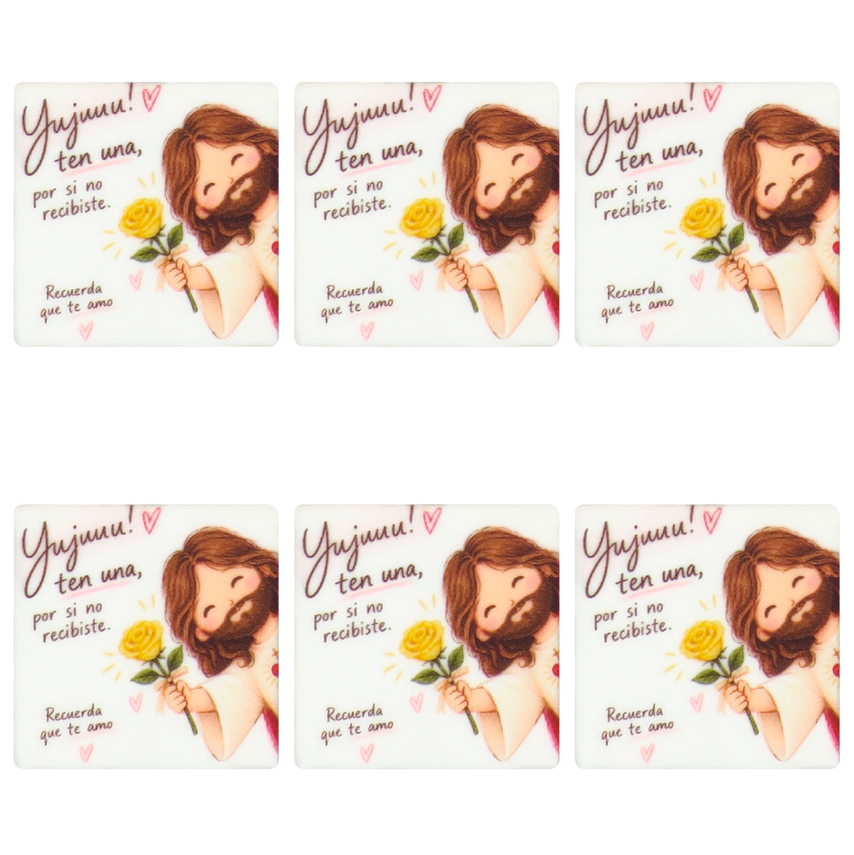 Christian Jesus Flower Print Flat Square Focal