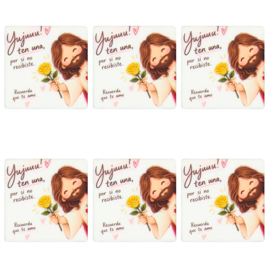 Christian Jesus Flower Print Flat Square Focal
