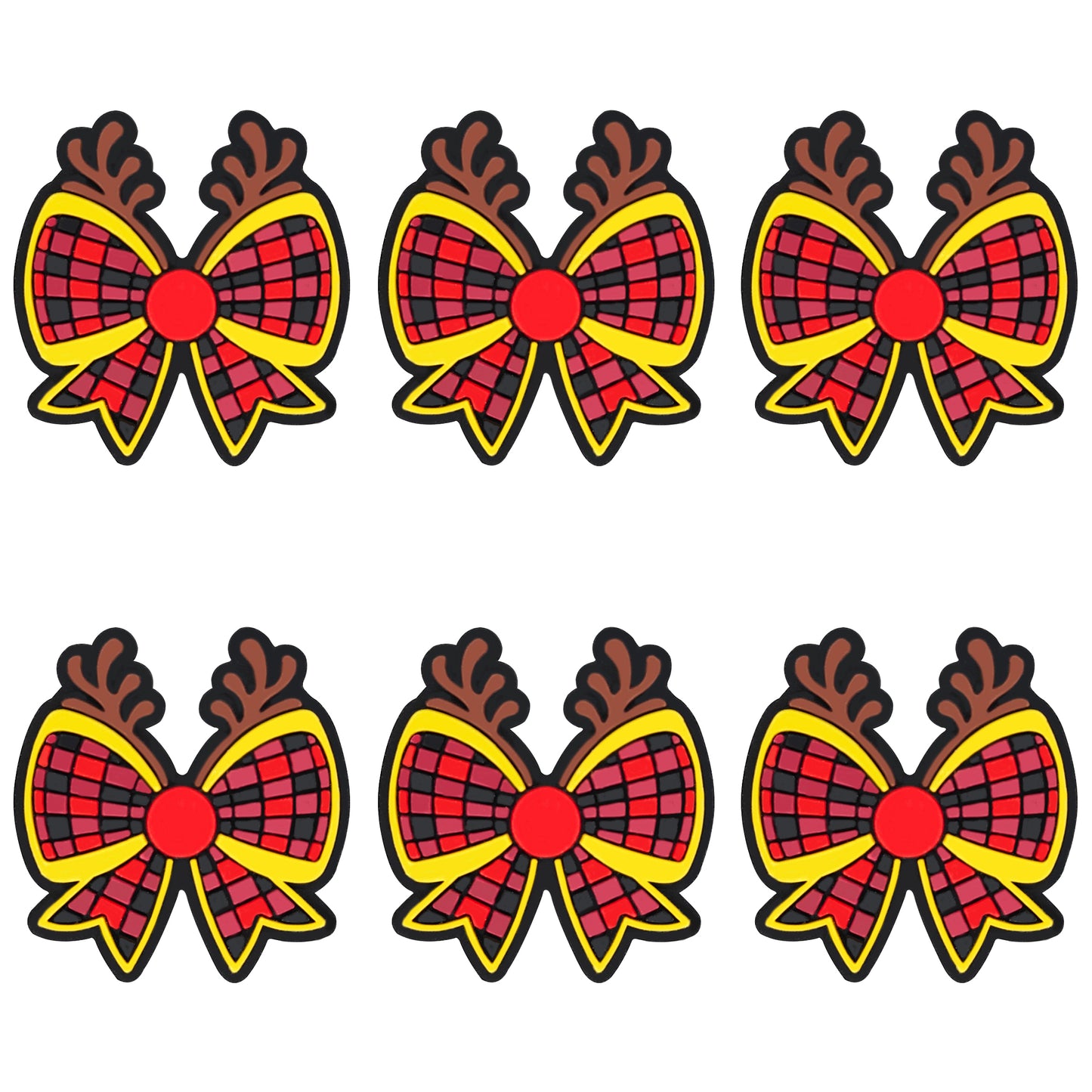 Christmas Reindeer Antlers Bow Focal