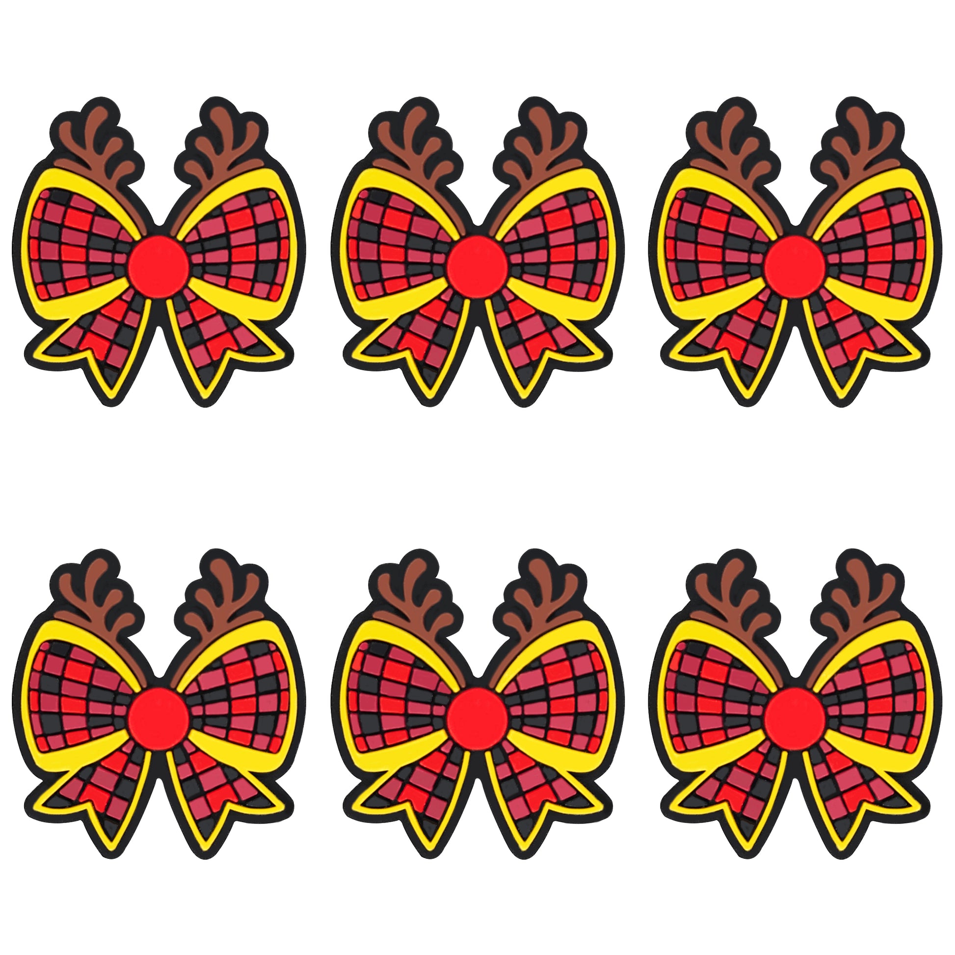 Christmas Reindeer Antlers Bow Focal