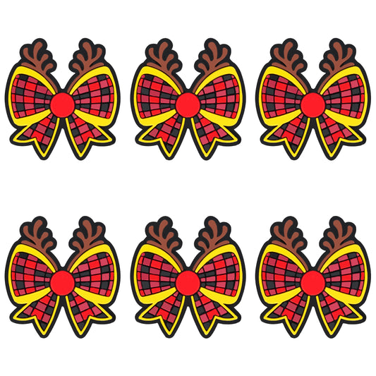 Christmas Reindeer Antlers Bow Focal