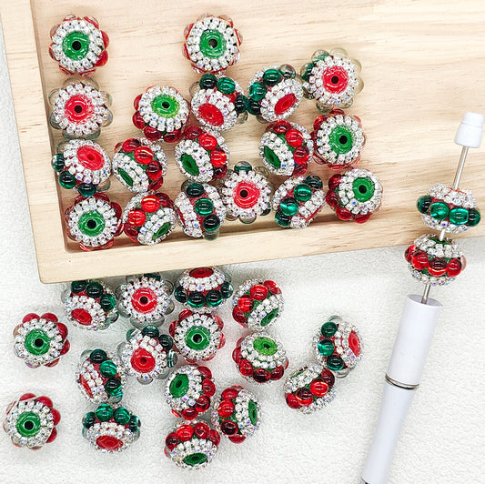 Christmas Rhinestone Gem Bling Beads,Acrylic Fancy Beads